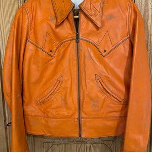 Leather Jacket Orange